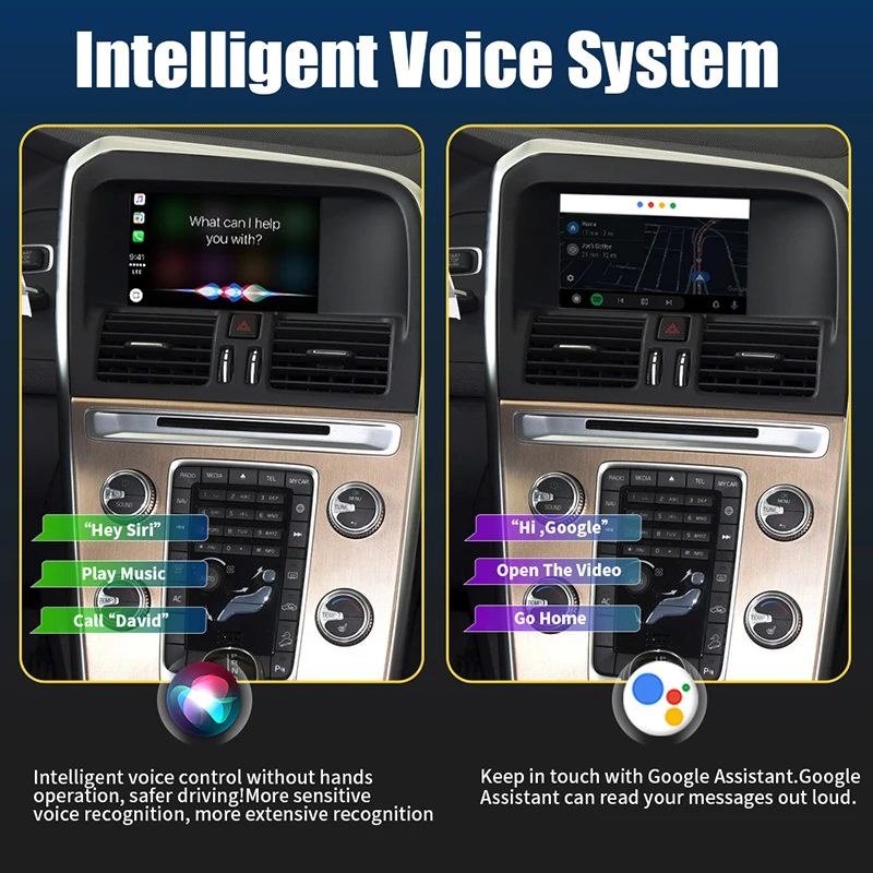Bezprzewodowy CarPlay dla Volvo V60 XC60 2015 Android Auto interfejs Mirror Link AirPlay multimedialna nawigacja USB obsลuga tylnej kamery