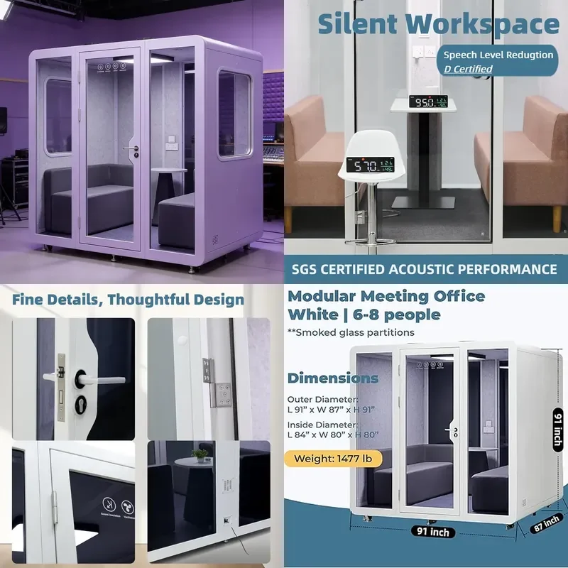 Customized Removable Soundproof Room for Music Live Recording Acoustic Studio Booth with Power Supply
