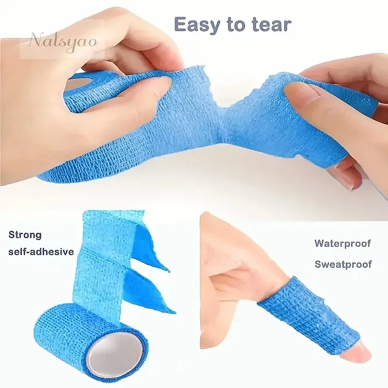 10pcs Elastic Self-Adhesive Athletic Tape Bandage 2.5/5/10cm Non-Woven Sports Support for Foot Ankle Joint Protection