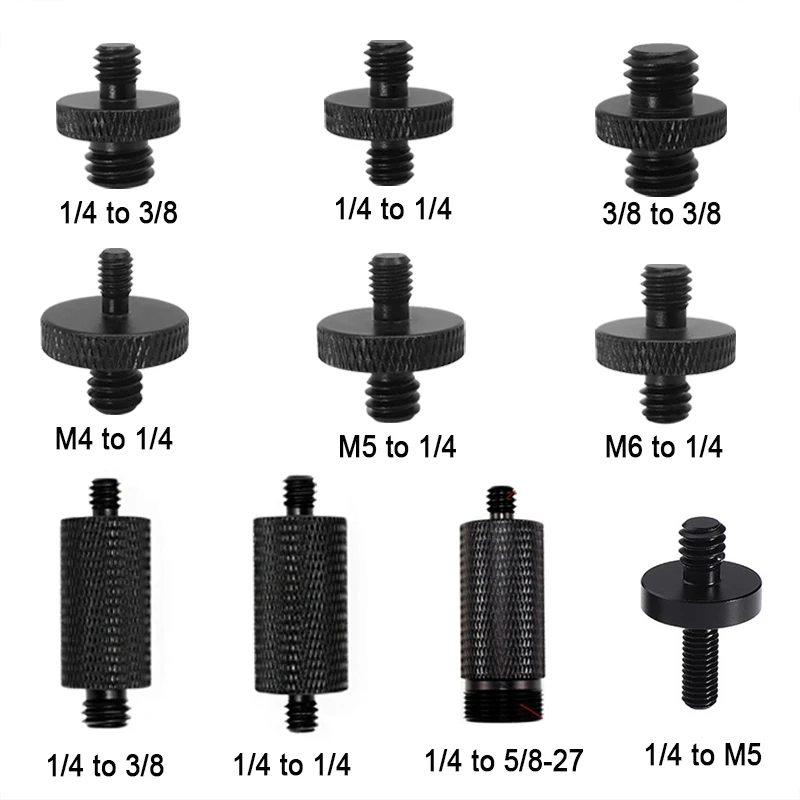 

Universal 1/4 to 3/8 M4 M5 M6 M8 M10 M12 Camera Conversion Screw Tripod Monopod Ballhead Mount Adapter Photography Screw