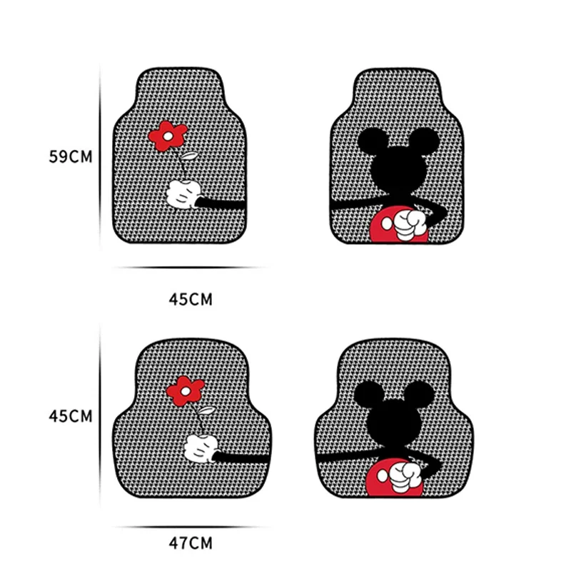 Disney Mickey Car Floor Mat Anime General Car Foot Pad Protective Pad Car Doormats Auto Interior Carpets Rugs Mats Accessories