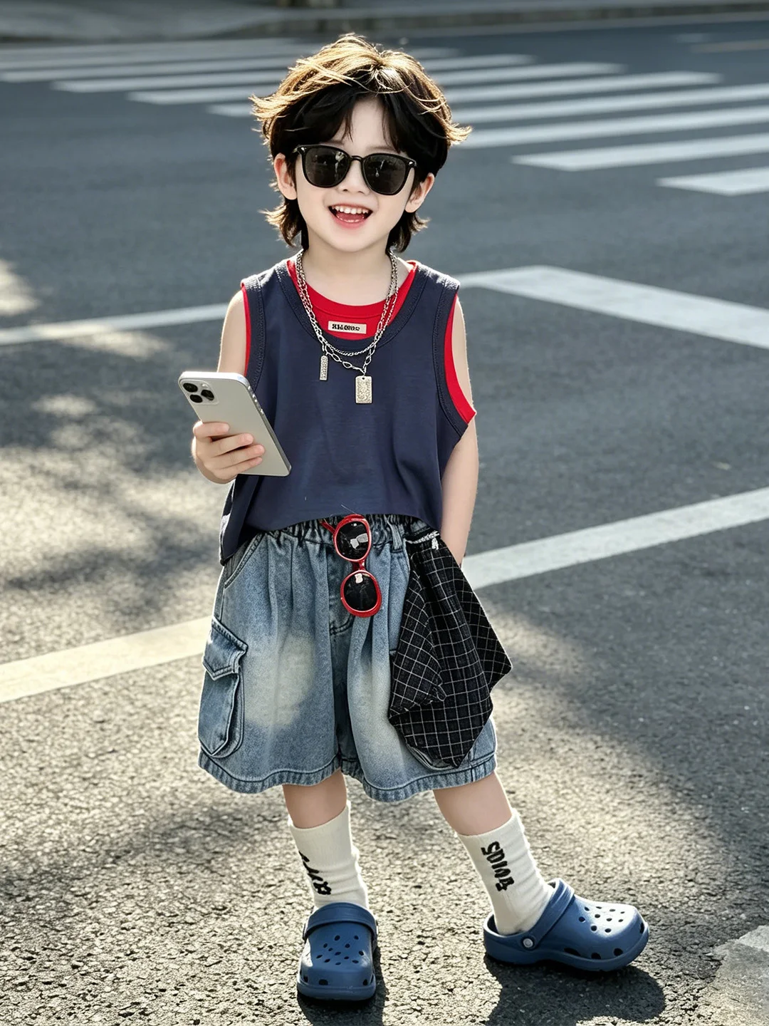 cool-boys-summer-casual-vest-set-korean-style-cotton-blend-fabric-breathable-comfortable-two-piece-outfit-for-active-kids
