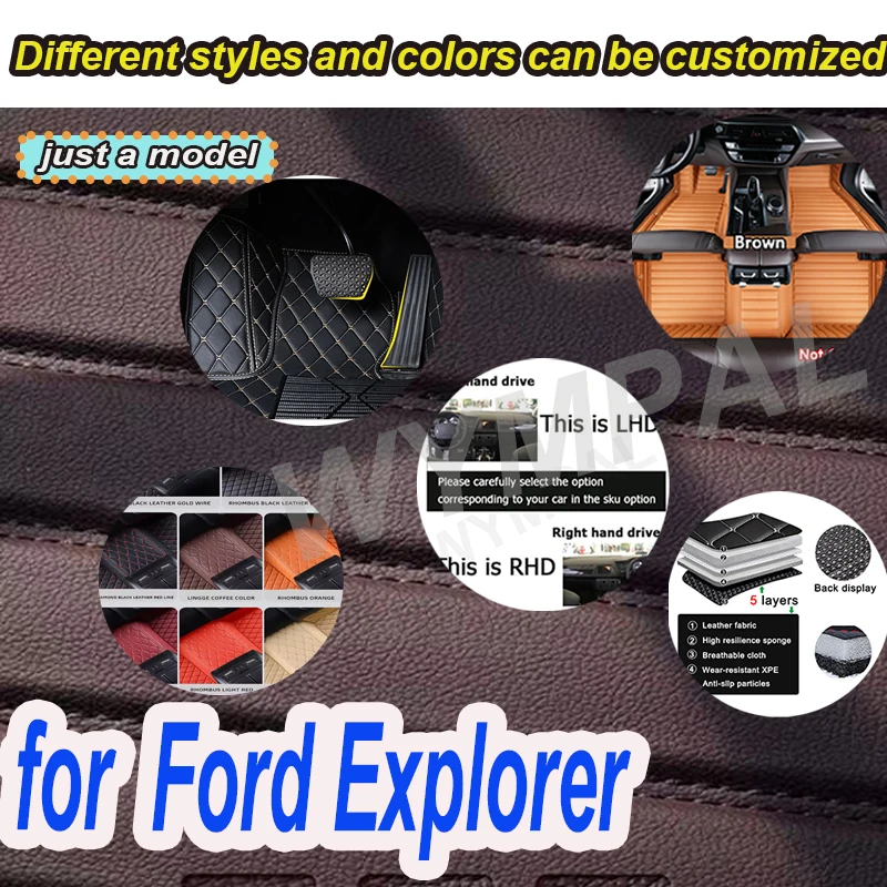 

Автомобильный коврик LUXURY для Ford Explorer Classic U502 7seat 2016 ~ 2019 Нескользящая накладка Водонепроницаемые накладки