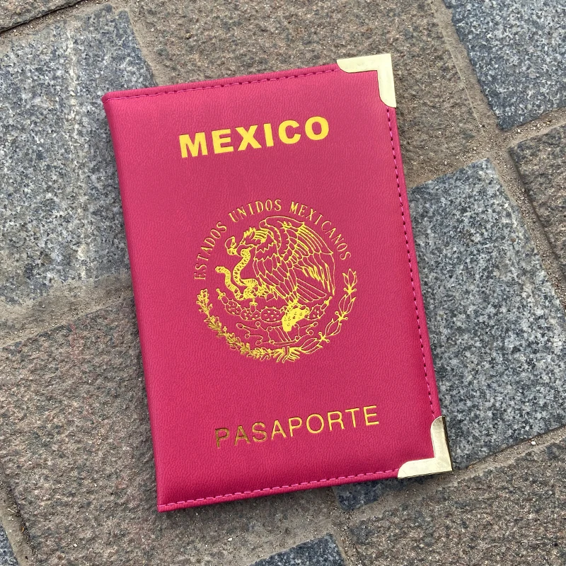 Mexico Passport Cover Metal Edges and Corners Passport Holder Travel Wallet Women Fashion Covers for Passports