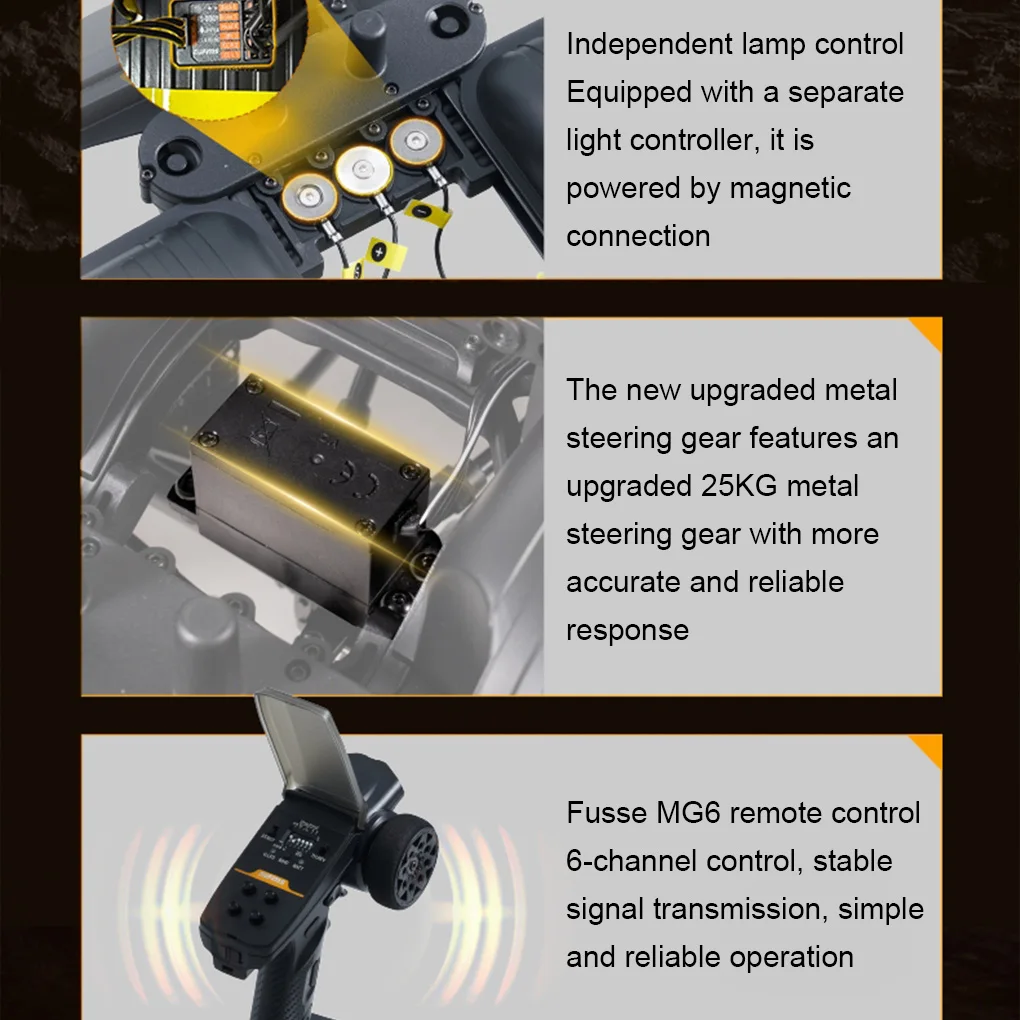 1/10 FMS Large Camel Cup FCX10 Simulation RC Model Remote Control Electric Climbing Car Off-Road Vehicle Model Toy For Children