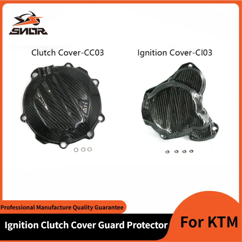 

SNOR Clutch Cover Magneto Ignition Protector Guard For KTM EXC XC XCW 250/300 17-23 Carbon Fiber Motocross Engine Parts