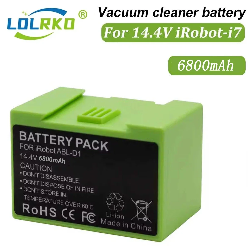 

I7 14.4V 6800mAh i7 Battery Replacement for iRobot Roomba e and i Series i7+ e5 7150 7550 i3 3150 i3+ 3550 i4 4150 i4+ 4624864