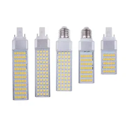 G24 2Pin 7 w9w10w12w15w18w E27 LED lampa żarówka kukurydza pozioma przezroczysty pokrowiec obrotowa 85-265V wtyczka 2U PLC CFL LED zamiennik światła