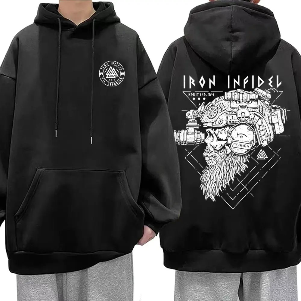 

Til Valhalla American Beard Warrior Tactical Skeleton Graphic Hoodie Men Women Fashion Oversized Streetwear Male Casual Hoodies