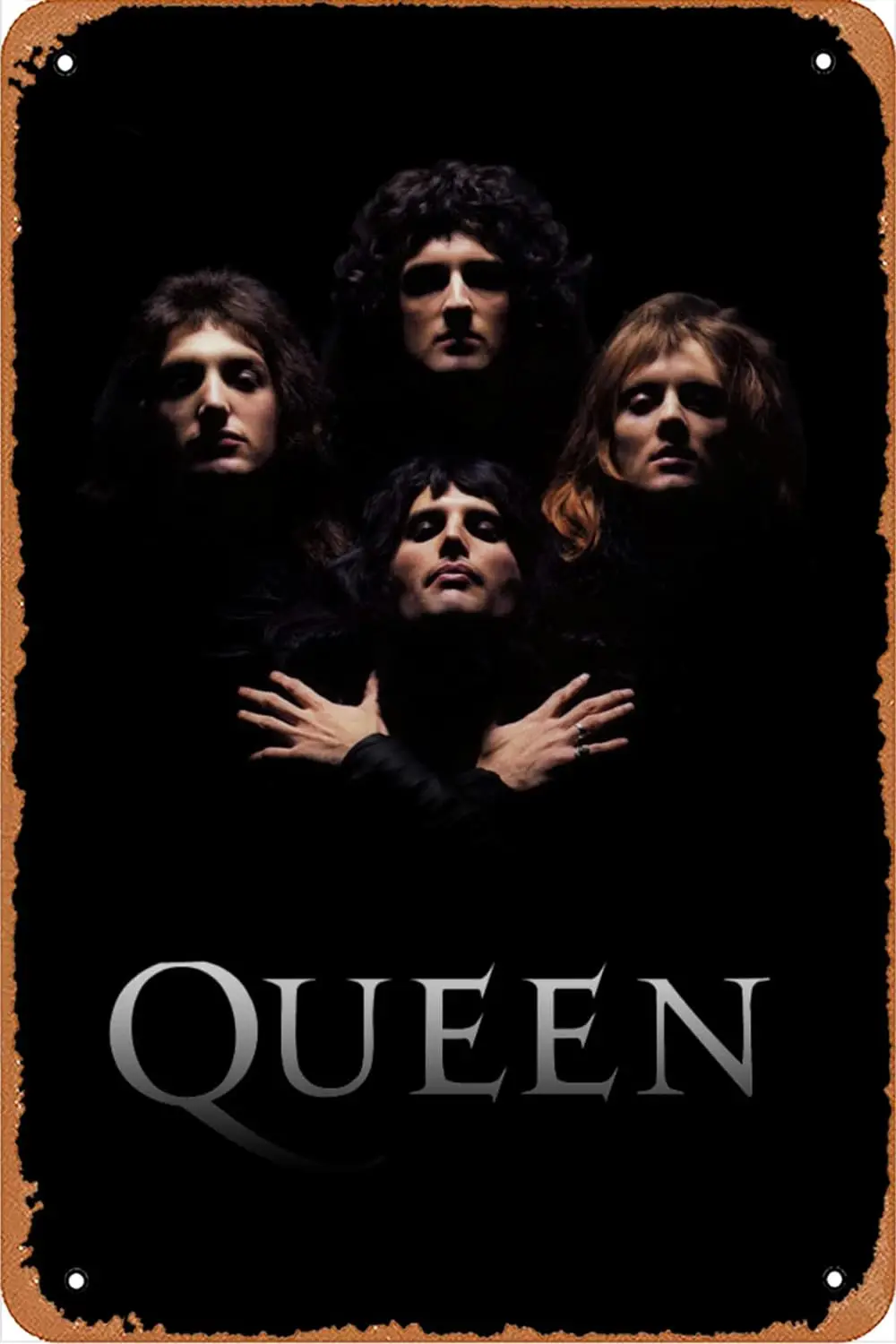 Queen Rock Band Poster 2 Novelty Metal Sign Retro Wall Decor for Home Gate Garden Bars Restaurants Cafes Office Store Pubs Club