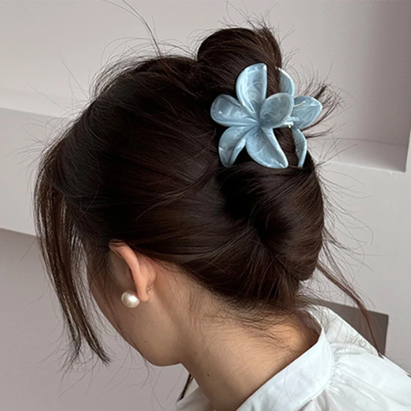 

Винтажная акриловая заколка-краб с разноцветными цветами и геометрическим узором для женщин и девушек, элегантная заколка-краб, заколка-крабик, женское украшение для волос