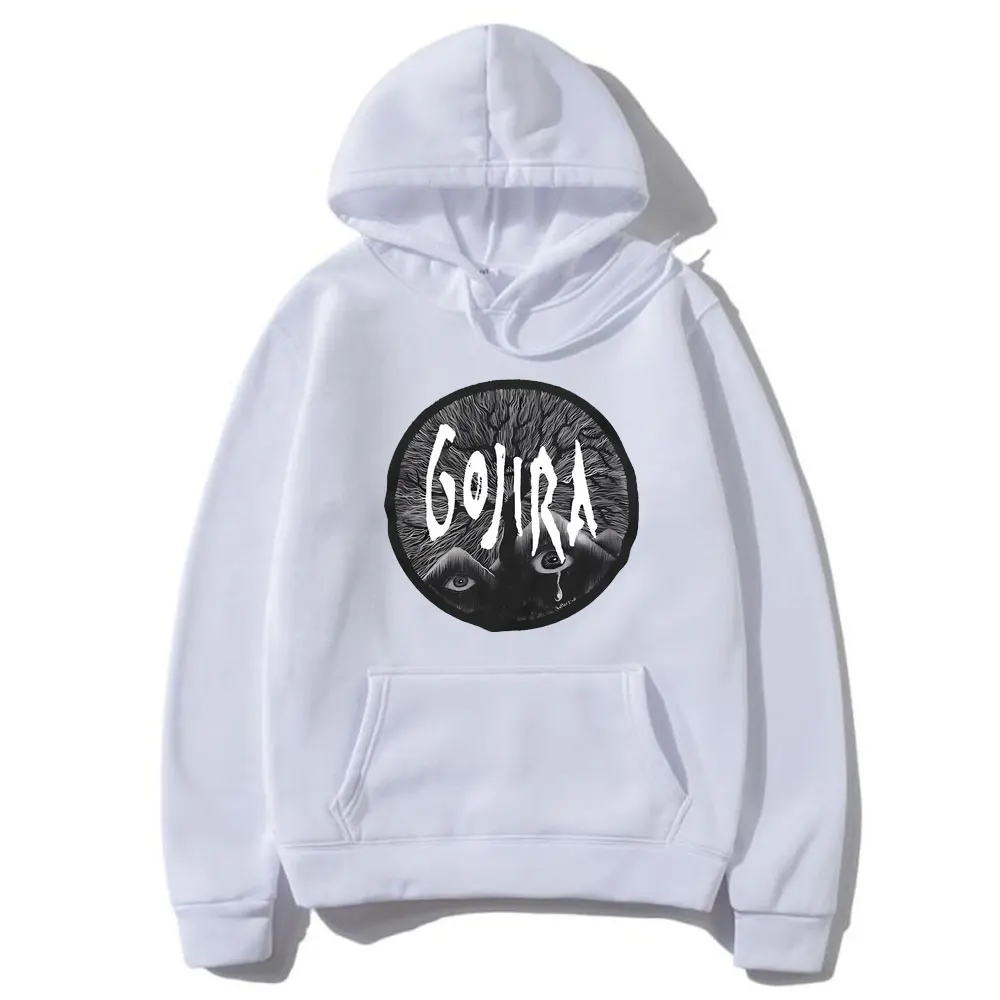 French Metal Band Gojira Graphic Hoodie Male Vintage Casual Hooded Sweatshirt Men Women Fashion Gothic Rock Oversized Hoodies