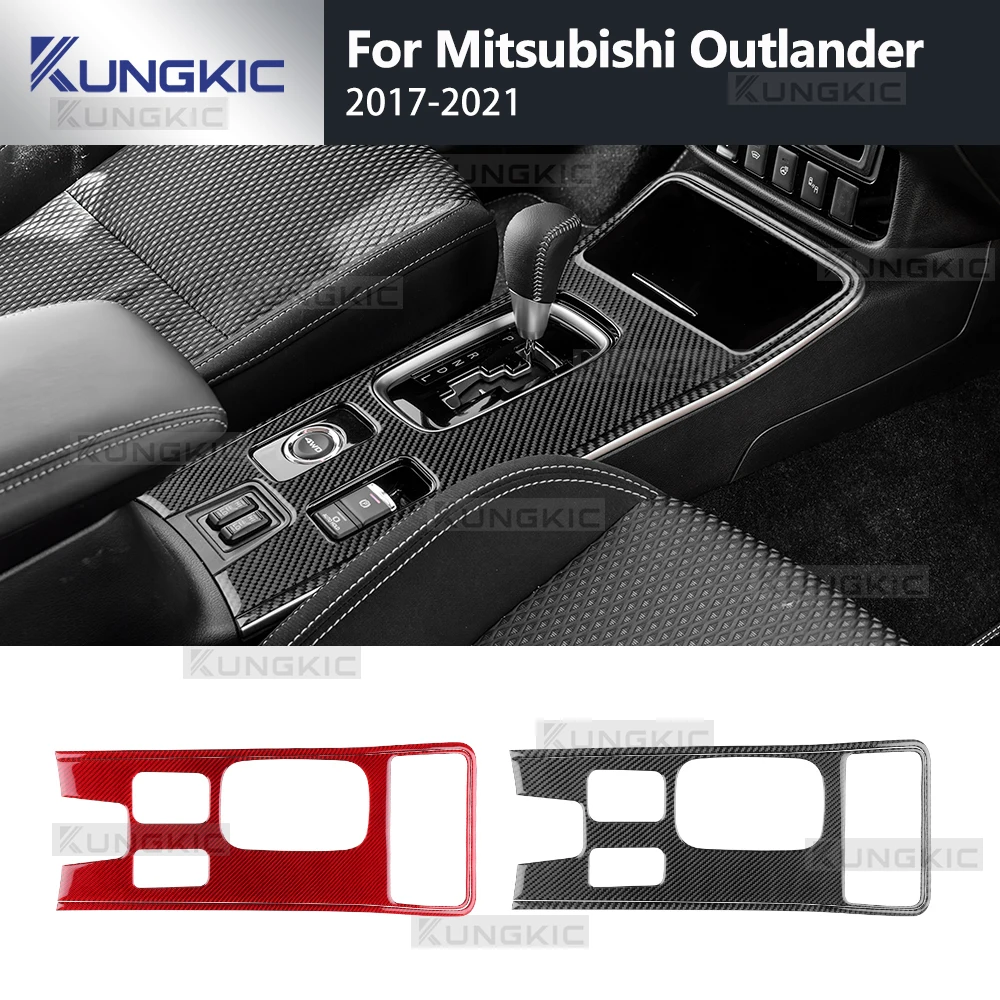 

For Mitsubishi Outlander 2017 2018 2019 2020 2021 Real Soft Carbon Fiber Sticker LHD RHD Car Gear Shift Panel Interior Trim