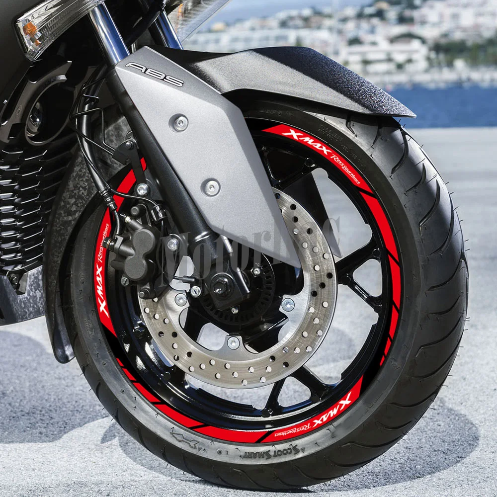 Motorrad Reflektierender Felgenaufkleber, Roller-Streifenaufkleber, Zubehör, Wasserdicht für XMAX xmax 125 250 300 2023 – Detail 1