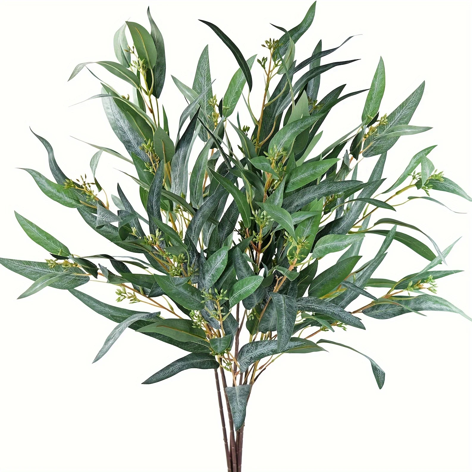 Long Stem Seeded Willow Eucalyptus Artificial Greenery Fillers Willow