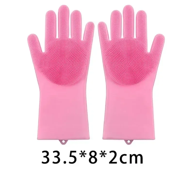 Cleaning Gloves Reusable Silicone Gloves Dishwashing Laundry Kitchen Cleaning Gloves Tools Pet Bathing Gloves Multifunctional