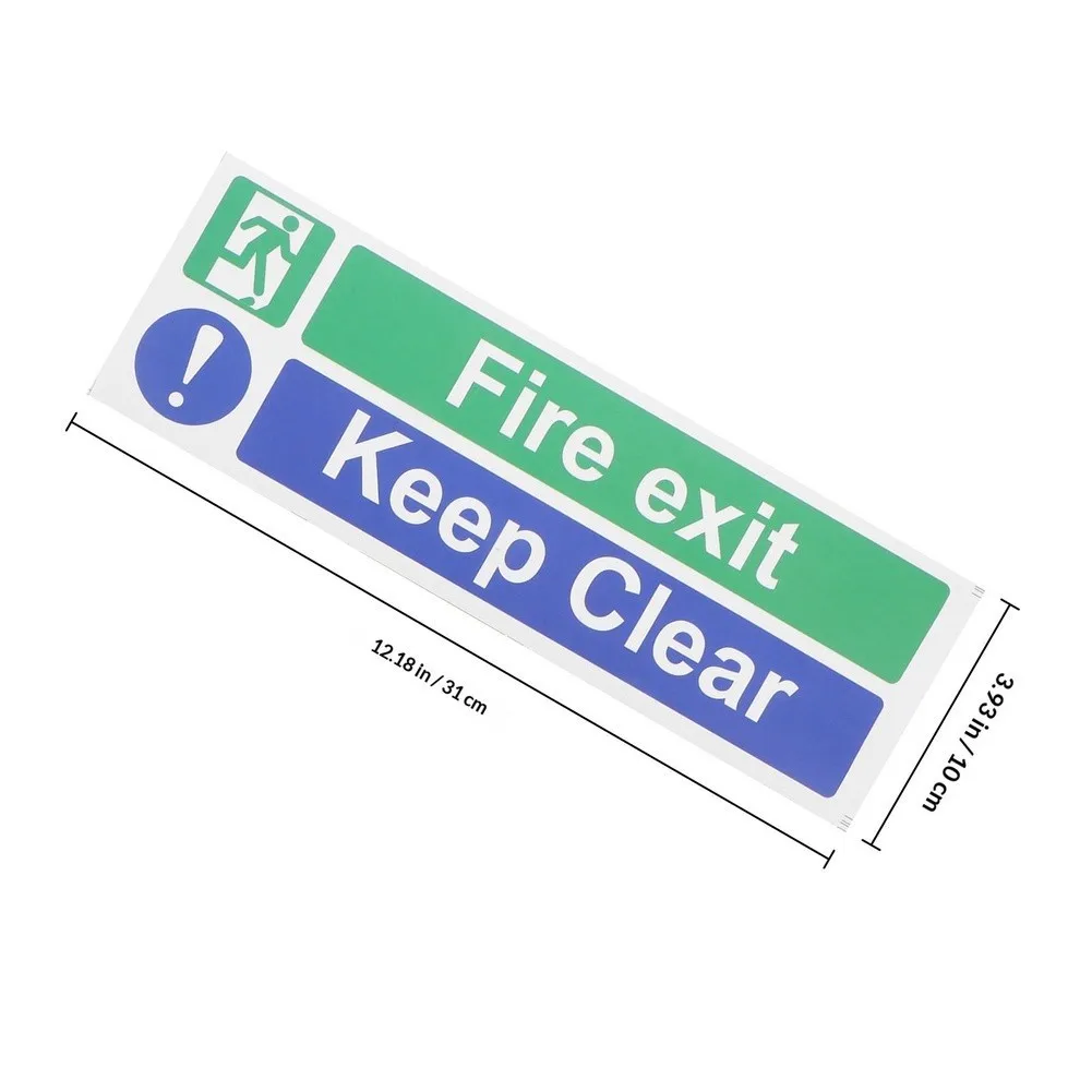 20pcs Fire Exit Keep Clear Signs for Permanent Installation in Loading Docks Stair Towers and Common Area Passageways