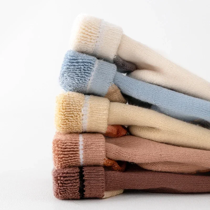 Thick Warm Korean Kids Trampoline Socks Baby Middle Tube Stockings Long Socks Infant Toddler Children Boys Girls Thermal Socks image 4