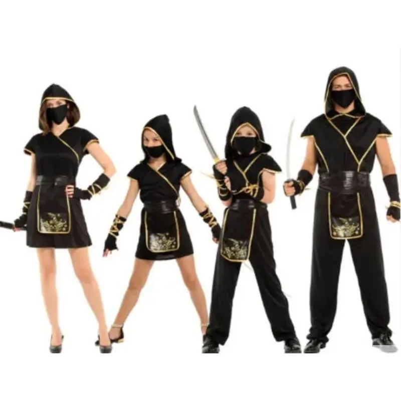 Halloween Costumes Boys Ninja Costume Girls Warrior Cosplay Carnival Party Fancy Dress Kids Children Adult Parent-child clothing