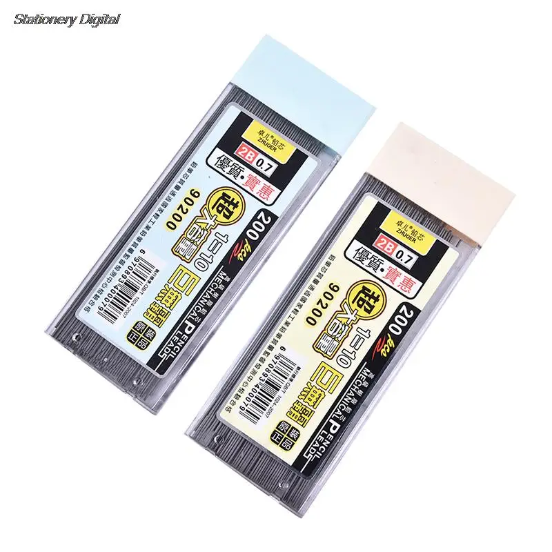 200 sztuk/pudło grafitowy przewód 2B plastikowy do napełniania ołówek automatyczny automatyczny zamiennik rysik do ołówka 0.5,0.7 promocja