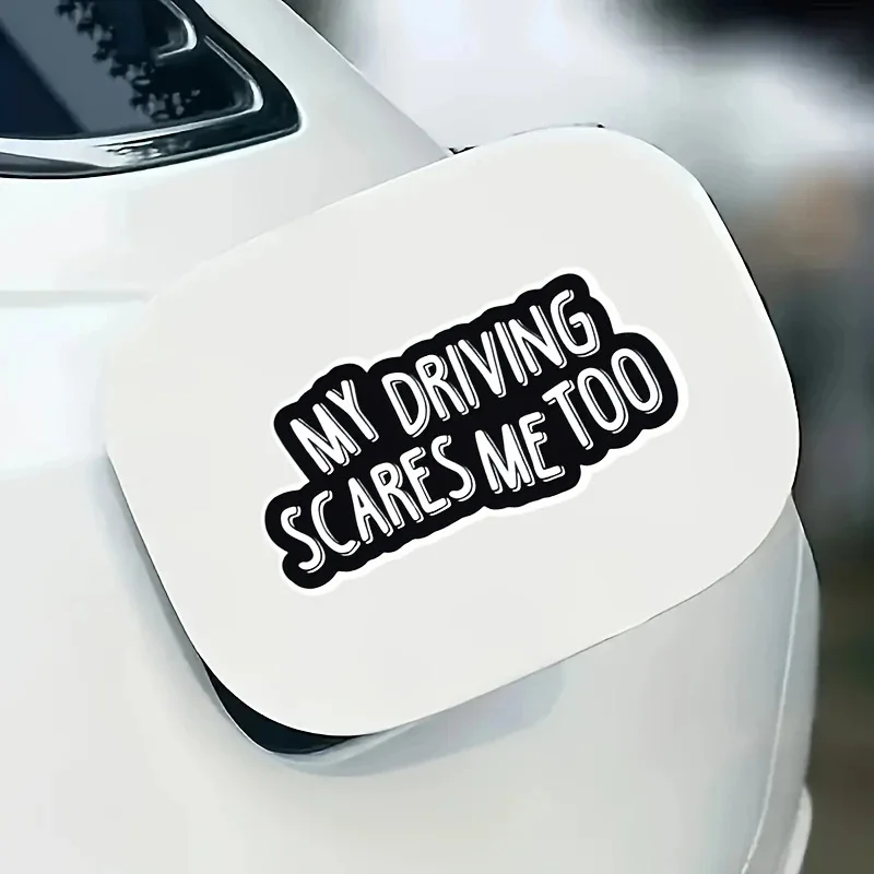 My Driving Scares Me Too Car Bumper Window Stickers For Truck Van, Waterproof Car Decals, Vinyl Material Decorative Accessories