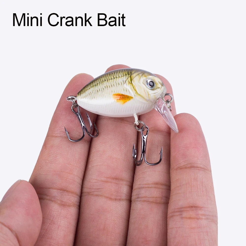 Mini Crank Bait 40mm 4g Floating Micro Wobbler Crankbait Noisy Fishing Lures For Freshwater Hard Artificial Minnow Bass Tackle