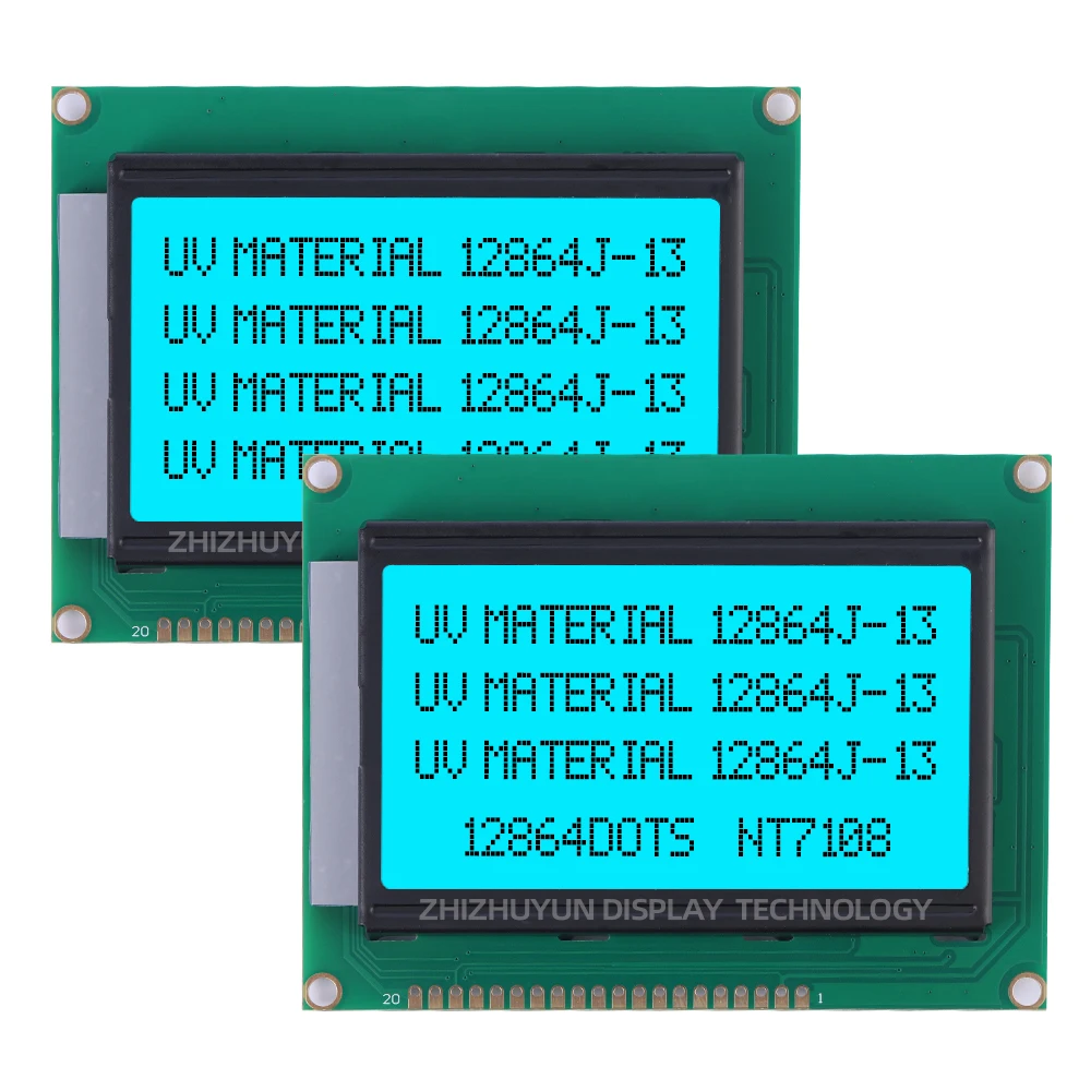 12864J-13 materiał UV bursztynowy z podświetleniem 12864 128*64 moduł 5V zasilacz 20PIN 93x70mm STN 6800 równoległy NT7108