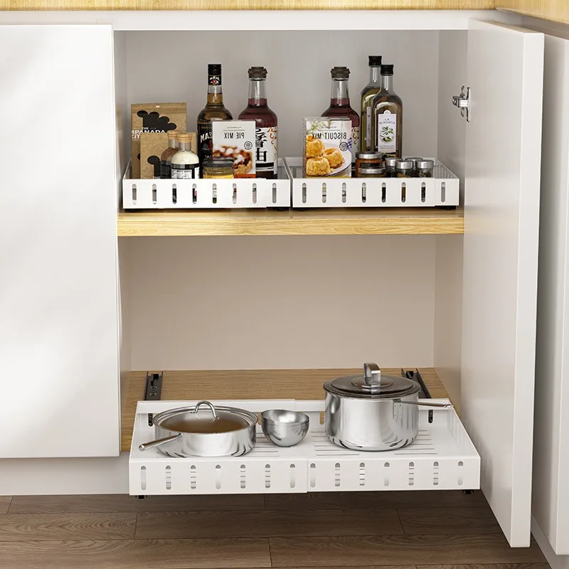 Kitchen Retractable Storage Racks for Kitchen Pull Out Cabinet Organizer Cabinet Seasoning Box Storage Rack Cabinet  Rack