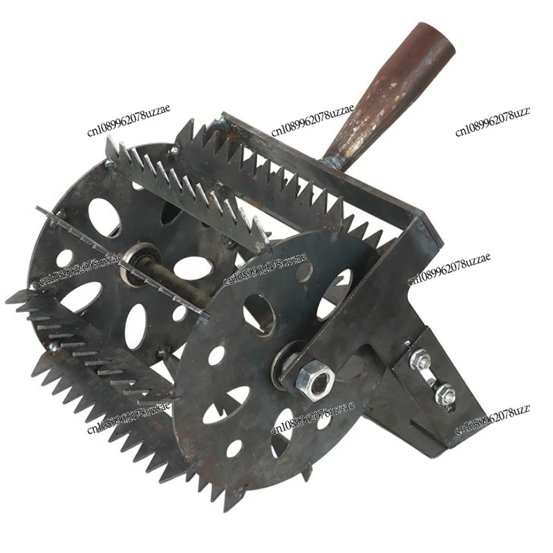 

Handheld Wheel Weeder, Hand Push Wheel Hoe, Manganese Steel Weeding Artifact, Serrated Wheel Widening Weeder