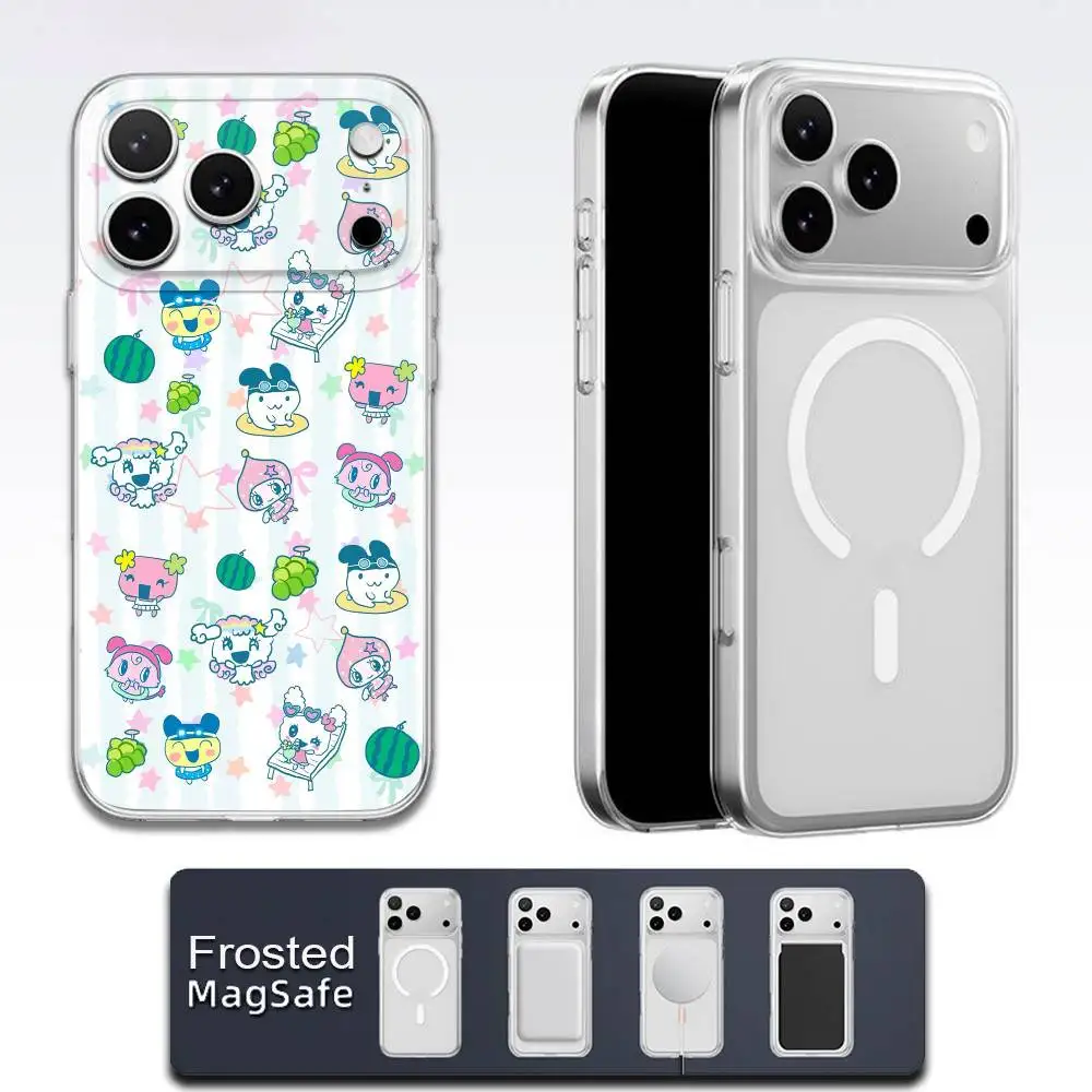 T-Tamagotchi Mametchi Kikitchi funda de teléfono para iPhone 17,16,15,14,13,12,11,Pro,Max,Plus,E,Air,Mini Magsafe esmerilado transparente