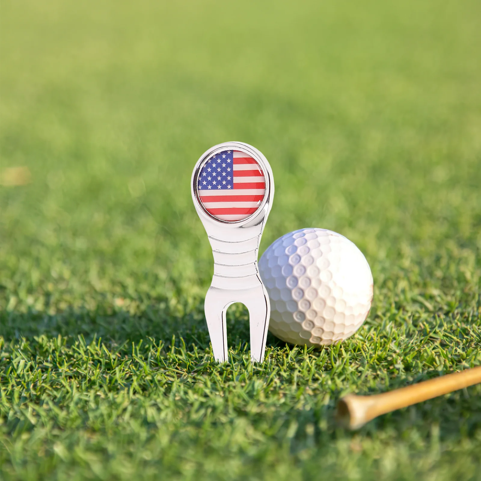 

1Set Golf Green Fork Professional Divot Tool with Smooth Surface for Easy Repair and Portable Ball Marker Outdoor Golfing
