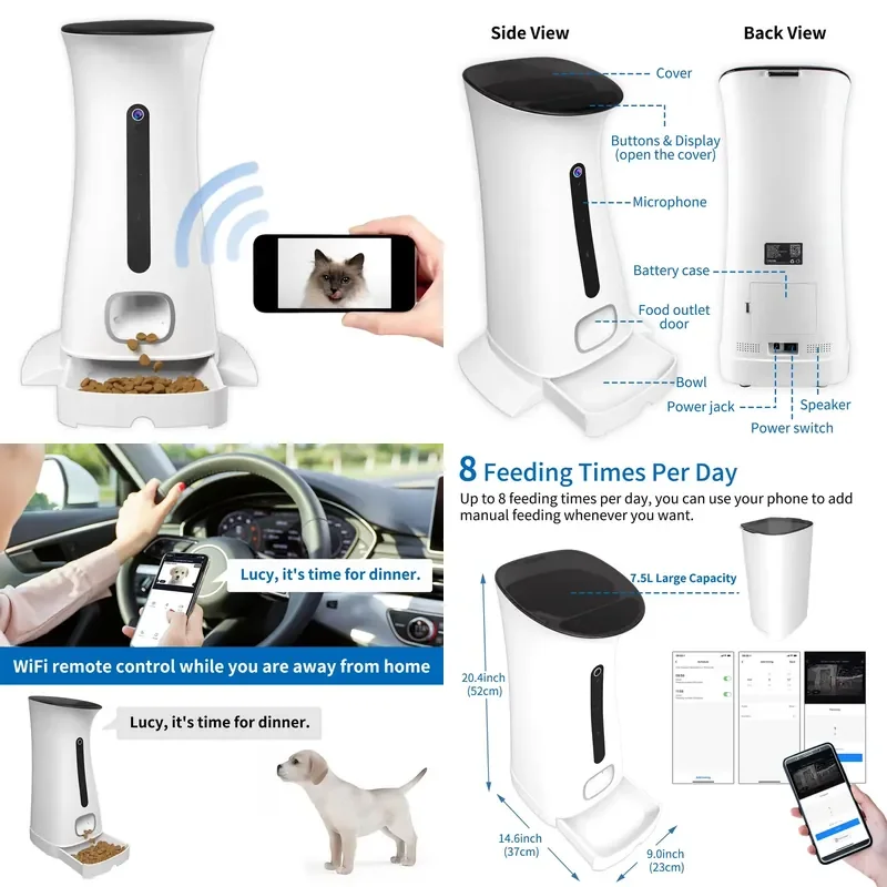Wifi Pet Feeder Camera For Voice And Video Recording,Wi-Fi Enabled App For And Android