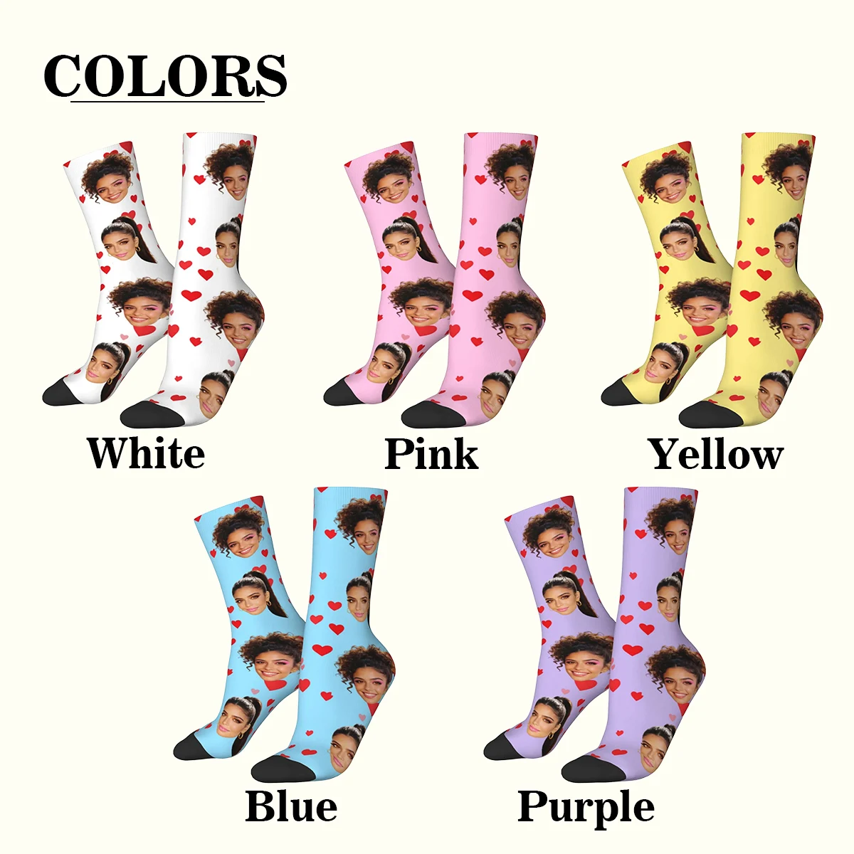 남녀 맞춤형 아바타 양말, 맞춤형 사진 양말, 개인화된 사진 양말, 사진 양말, 개인 맞춤 선물