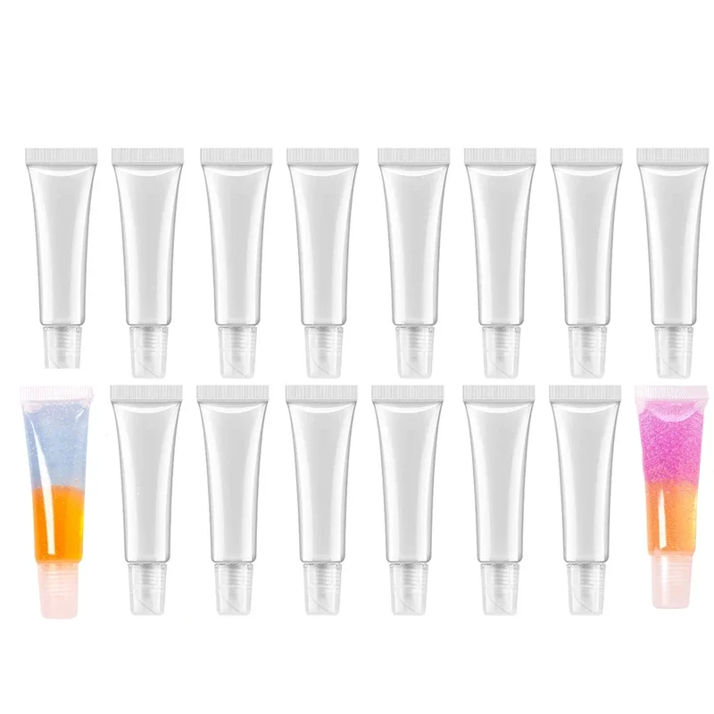 

10Pcs Lip Gloss Tubes Clear Soft Empty Lip Balm Containers Refillable Mini Cosmetic Tubes Comestic Makeup and Travel Toiletries
