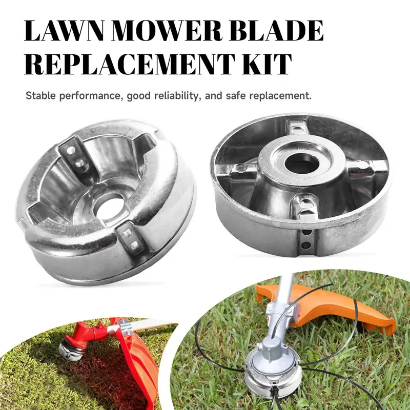 ABUI-Lawn Mower Blade Replacement Kit Universal 6 Line Trimmer Head, Weed Attachment For Garden Yard Blades