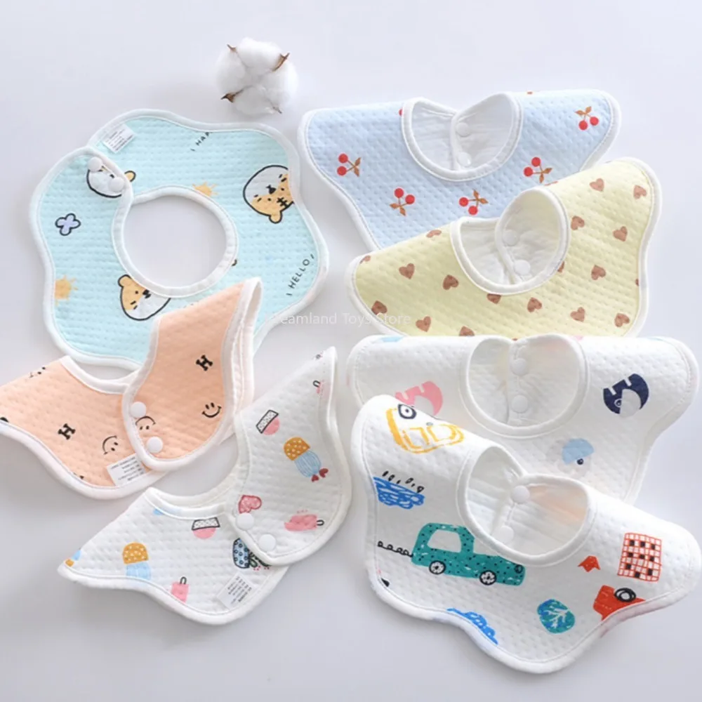 

1PC Waterproof Baby Feeding Bibs Petal Infants Cute Cotton Yarn Saliva Towel Newborn Toddler Soft Burp Cloth For Kids Bib