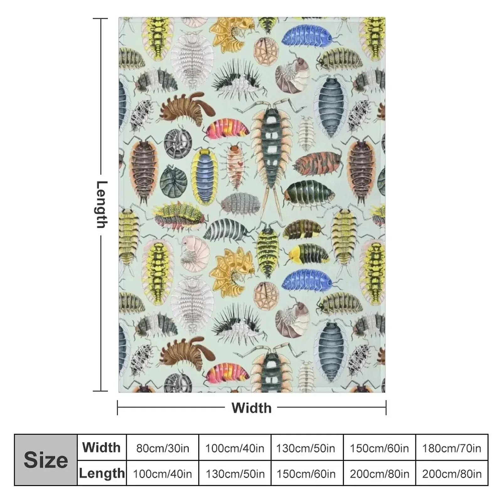 Crazy Isopod Pattern- Aqua Throw Blanket Personalized Gift Tourist Loose Warm Luxury Brand Cute Plaid Blankets