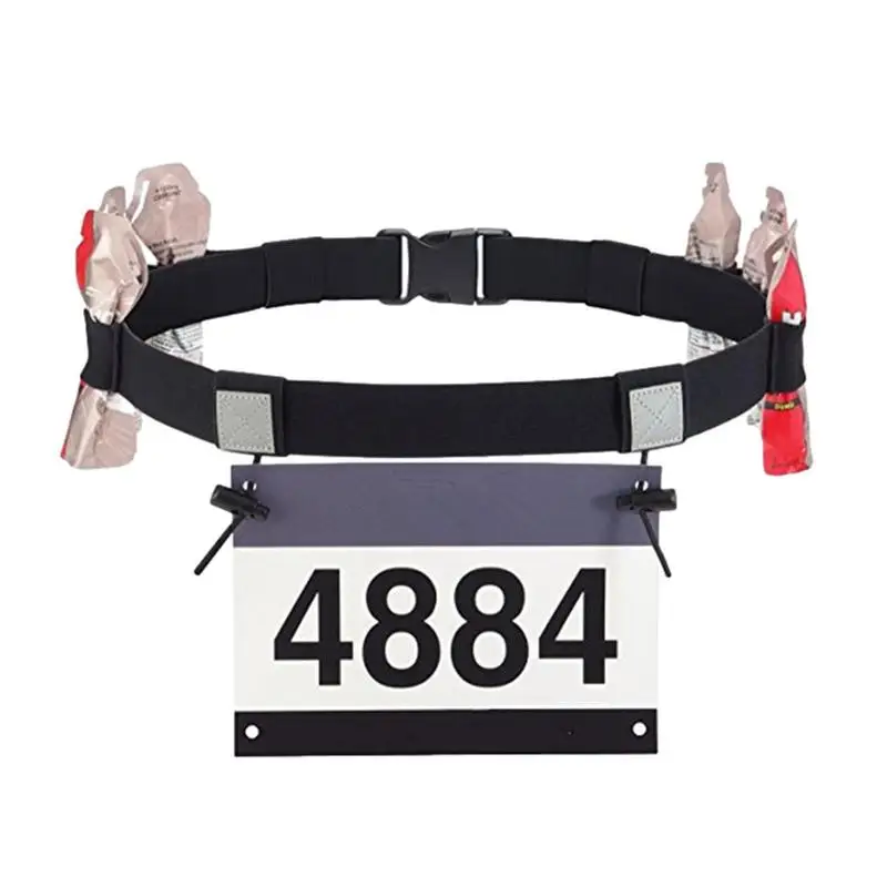 

Outdoor Running Waist Belt Triathlons Marathon Race Number Belt With Gel Holder Cloth Belt Motor Gym Fitness Sport Accessories