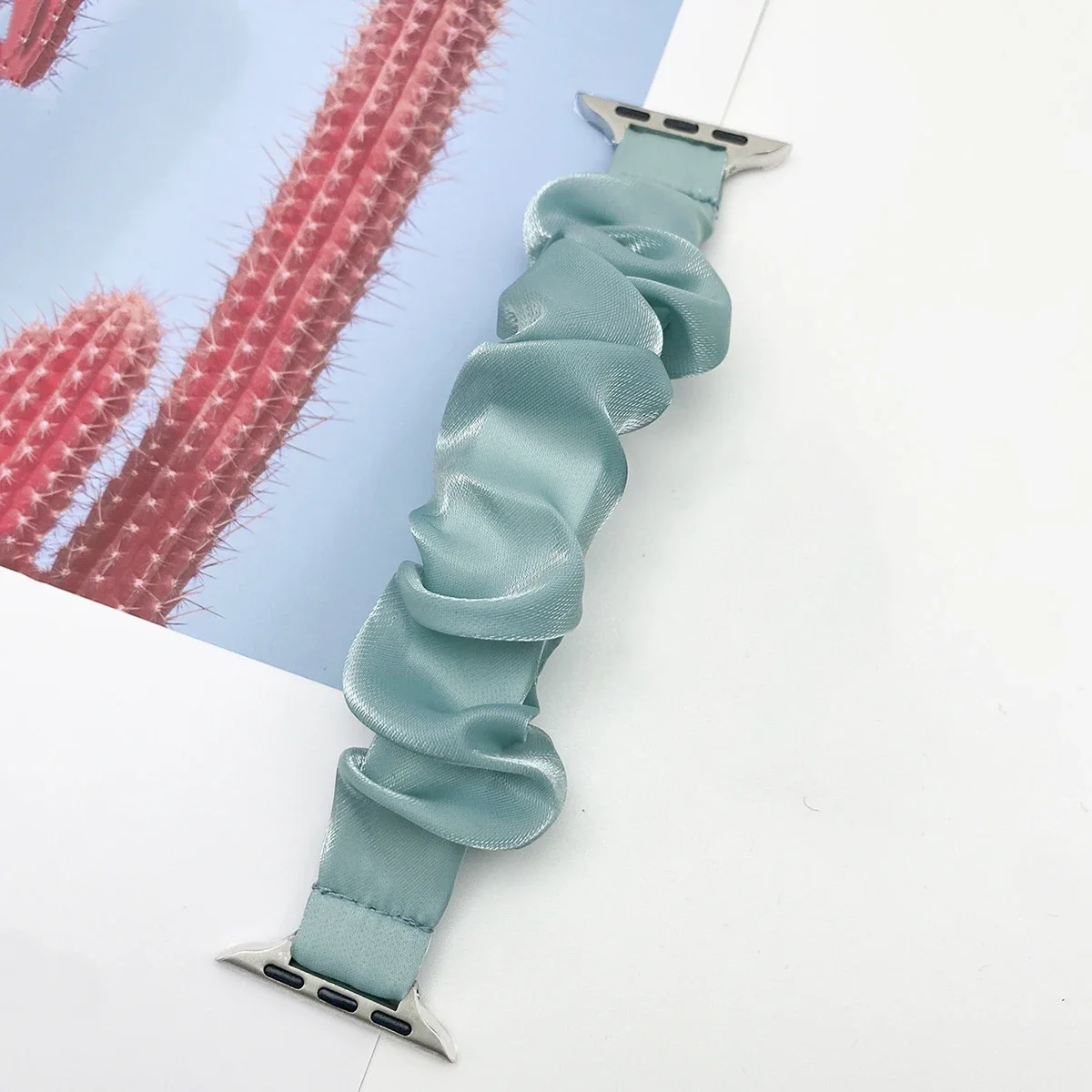 Scrunchie Watch Band Elastic Band Compatible with Apple Watch 38 40 41mm  Shine Silk Soft Elastic Elastic Wrist Band for iWatch
