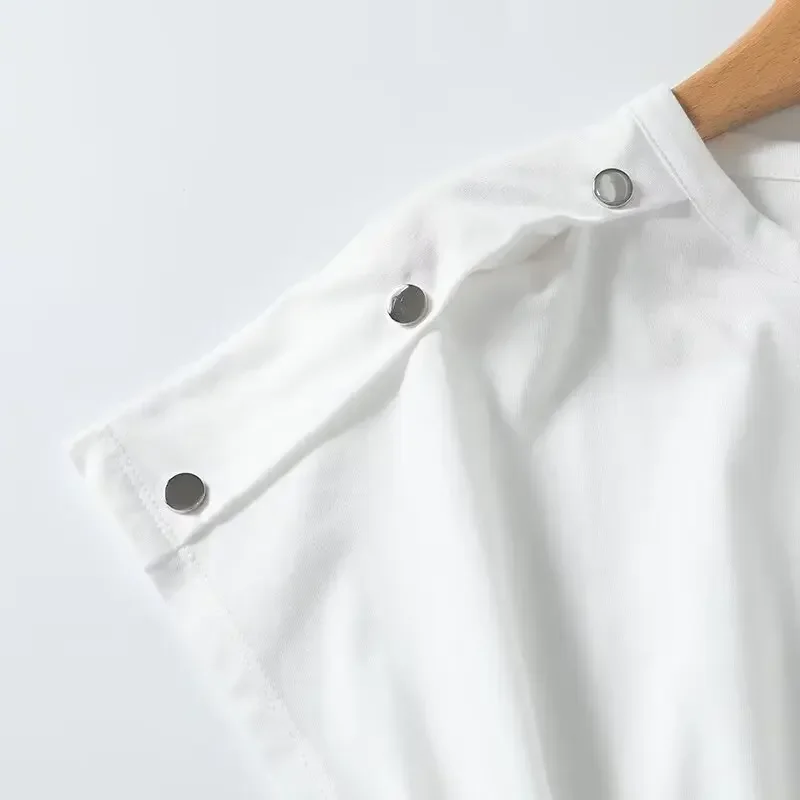 T-shirt à Manches Courtes pour Femme, Décontracté, à la Mode, Rétro, Col Rond, Haut Chic, Joker At Raglan, Nouvelle Collection 204