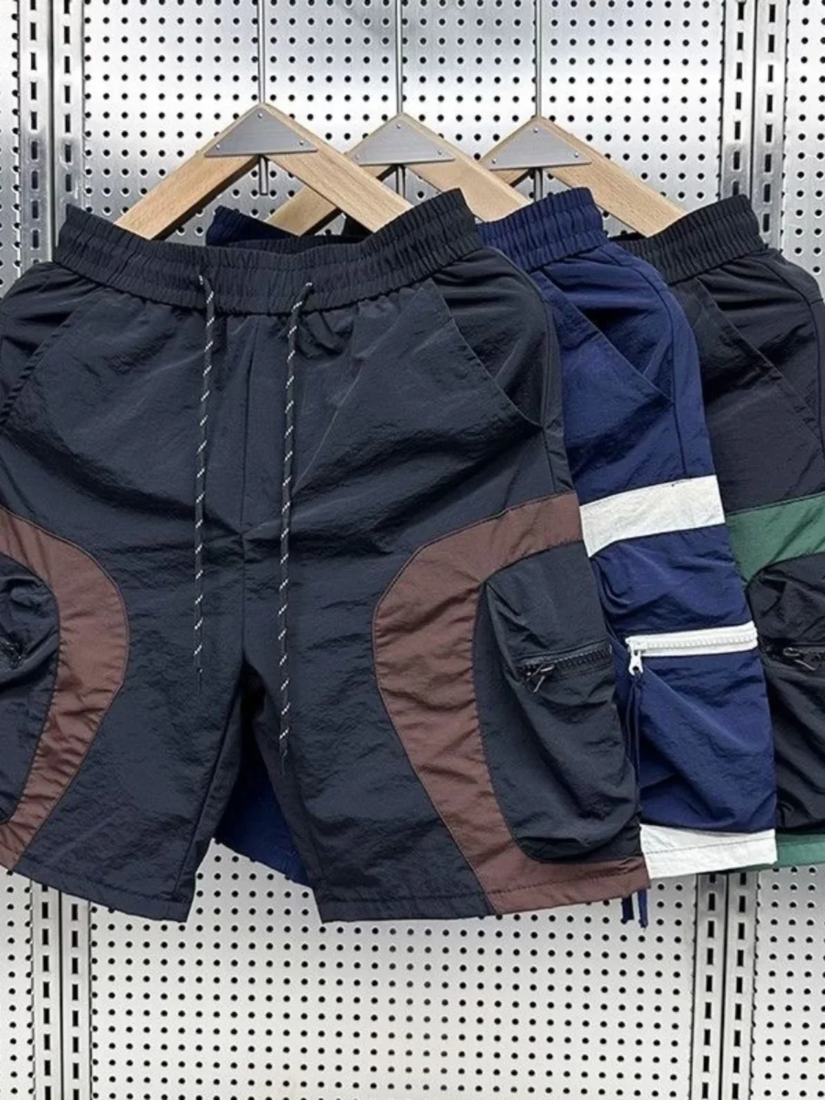 

Модные мужские летние брюки Qui Dry, повседневные пляжные брюки пяти четвертей с колпачками, рабочая одежда, свободный крой, молодежные