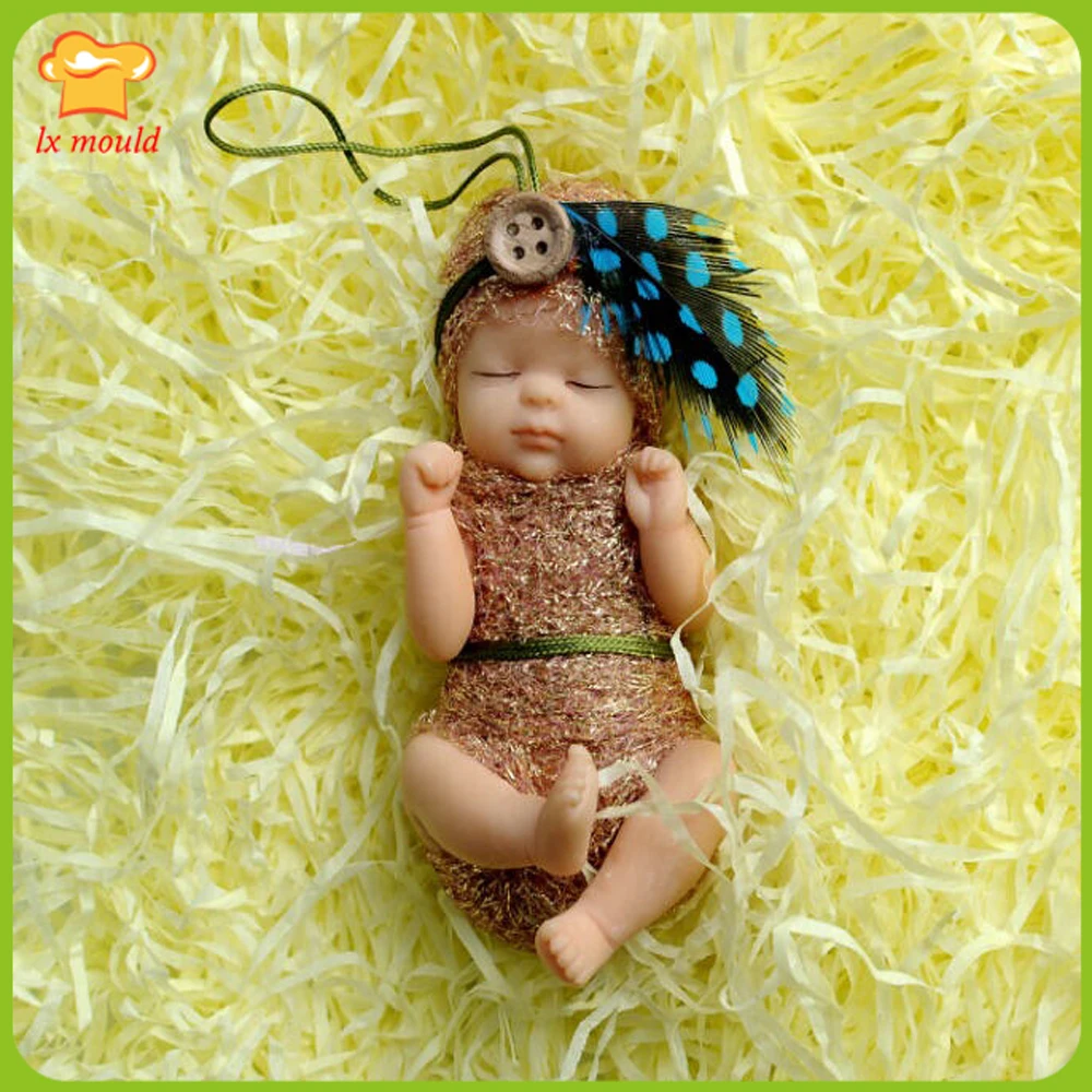 LXYY 3D Boy and Girl Doll Silicone Mold Chocolate Candy Cake Moulds Newborn Baby Bake DIY Clay