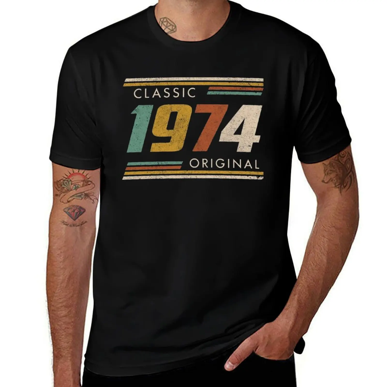 

1974 Classic Original T-Shirt gifts for boyfriend funny costumes vintage summer 2025 oversized t shirt men