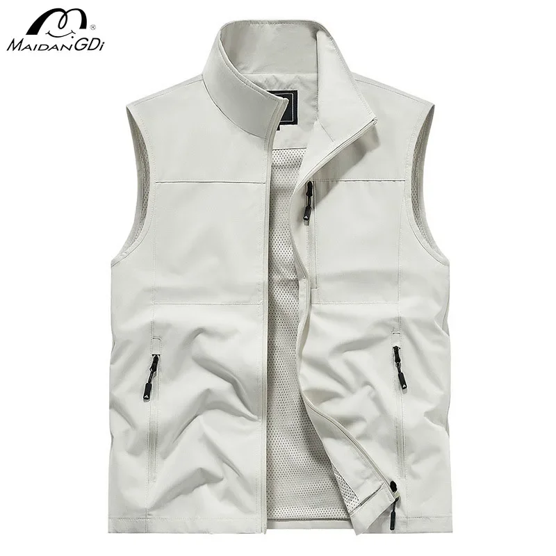 Men's Casual Style Solid Colored Vest Breathable Soft Mesh Lining for Men's Clothing Extra Large Male Jacket 6XL Light Men Top