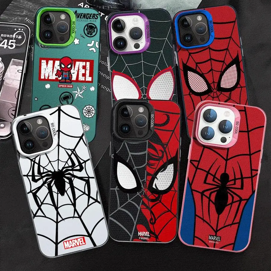 Marvel Sipider Man Phone Case for Apple iPhone 16 11 13 15 Pro 12 14 16 ProMax 13 12 15 14 Plus Hard PC Capa Cover