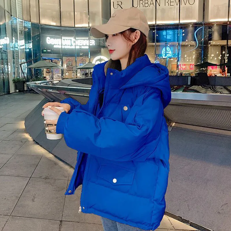 Biyaby Cotton Hooded Parkas Woman Winter Kawaii Oversized Loose Coats for Women High Quality Casual Thickened Warm Jacket Female