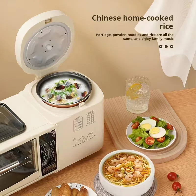 Multi-function frying hot pot electric oven rice cooker 4-in-1 toaster sandwich maker