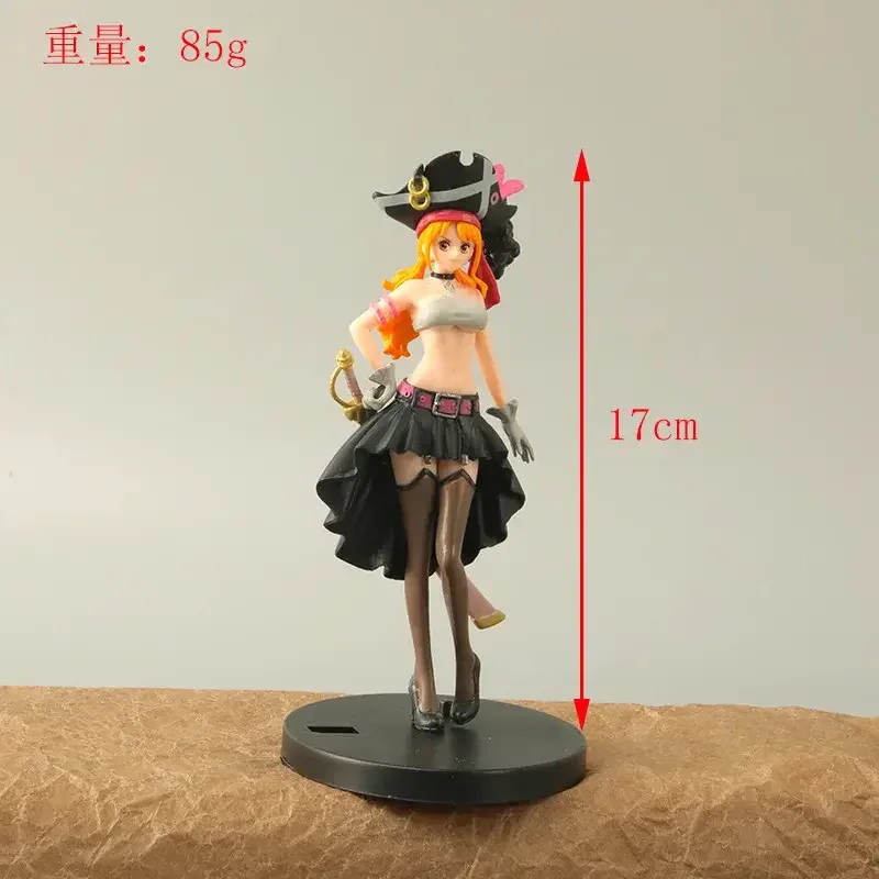 19CM Anime One Piece Nami Black Clothes Action Figure ONE PIECE FILM RED Dress Up Figurka PVC Model kolekcjonerski Zabawka Prezent dla dziecka