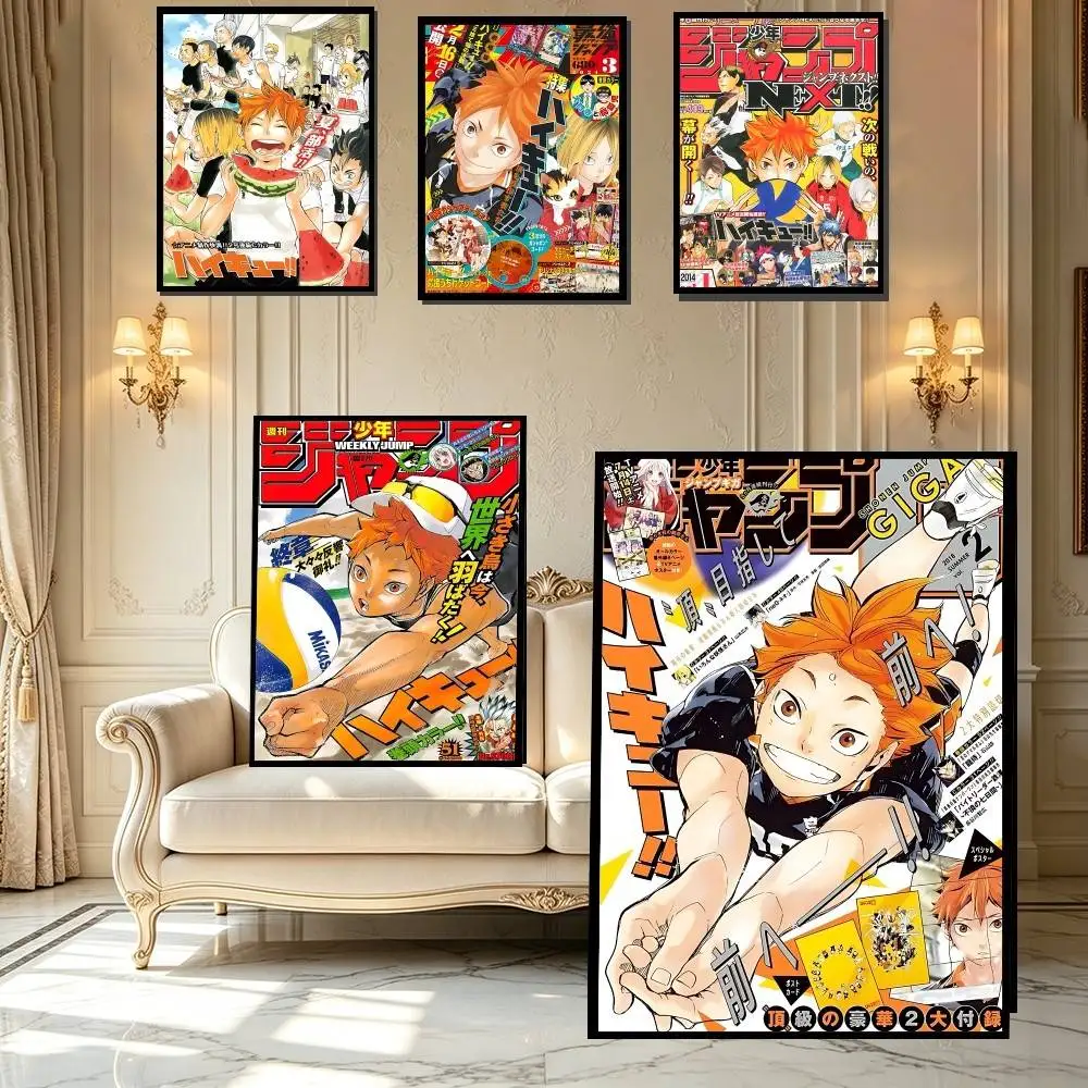 Anime H-Haikyuus Poster High Quality Print Poster Waterproof Wall Art Movie Posters For Living Bedroom Retro Room Decor Gift