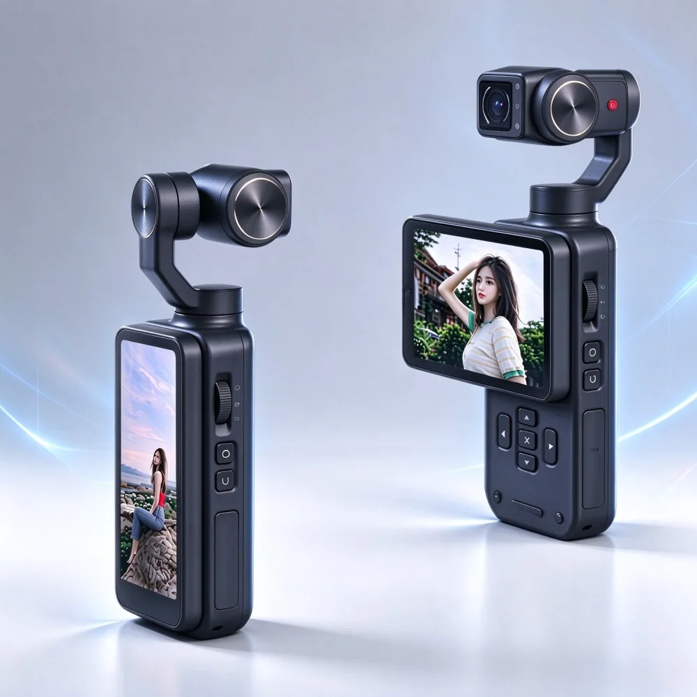 Outdoor 8K Dual Cameras Cinematic Shots Near & Far 3-Axis Stabilization & ActiveTrack Up to 12× Zoom Vlog Recording camera